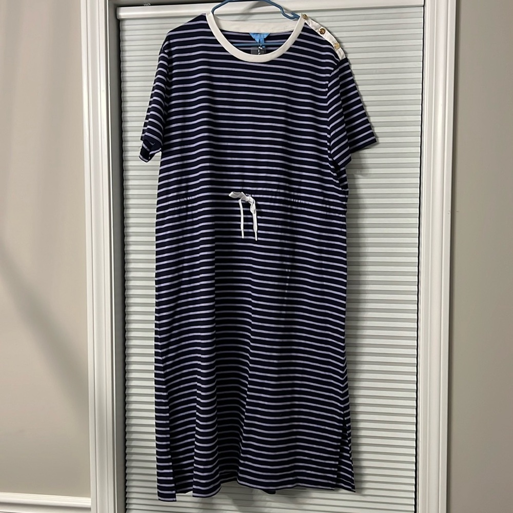 NWT Draper James Dress, size XXL, Navy with purple stripes